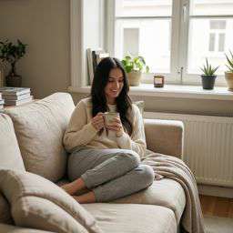 Karla Linen Leather - Living Room Relaxation [VAR:3] [Rotated 27° Left]